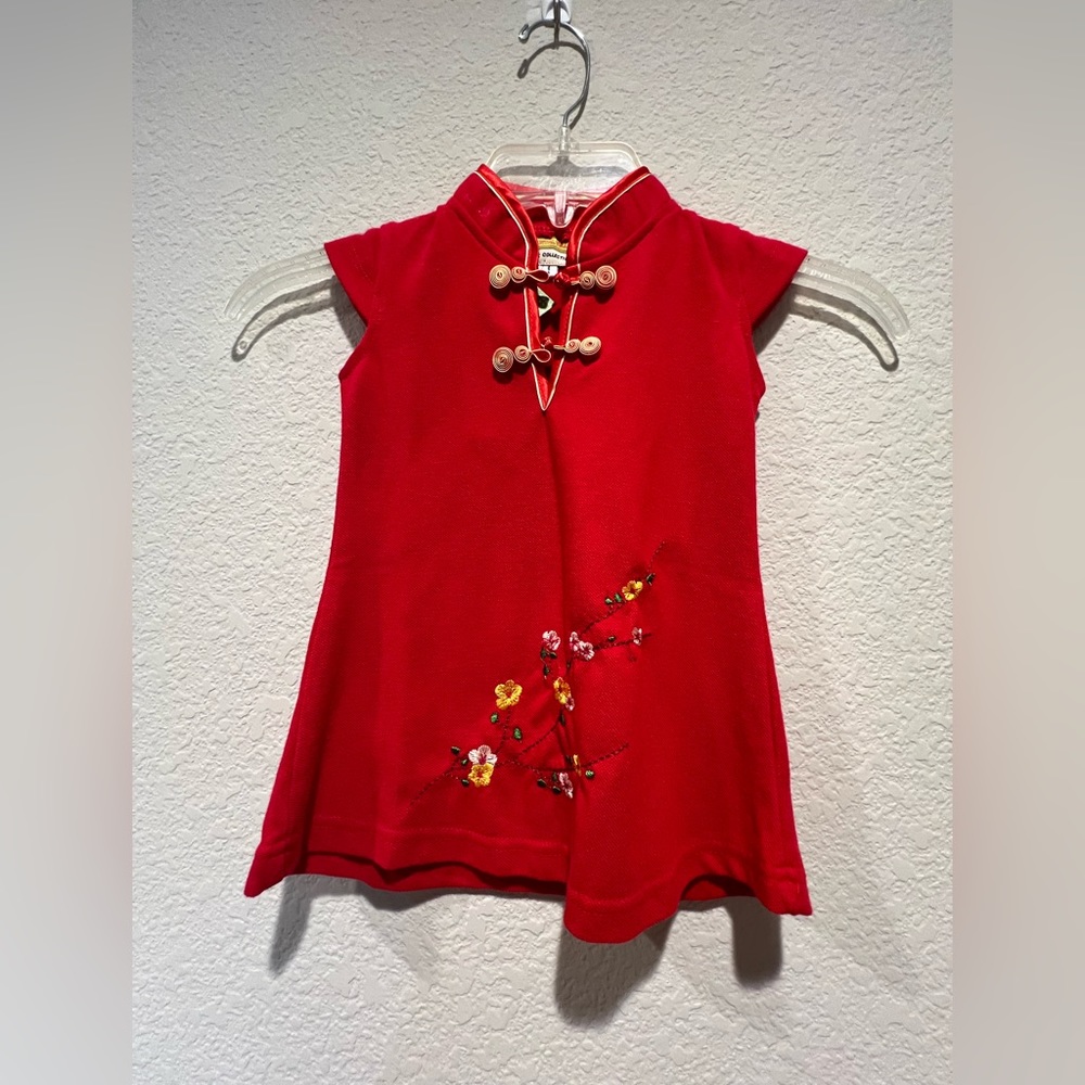 Red Chinese New Year dress for toddlers